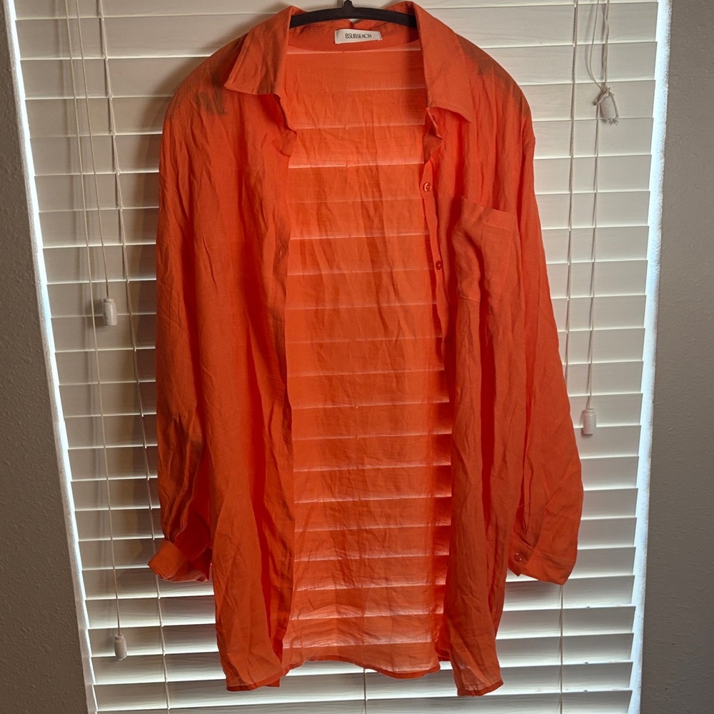 Banana Republic Bold Orange Button-Down Shirt